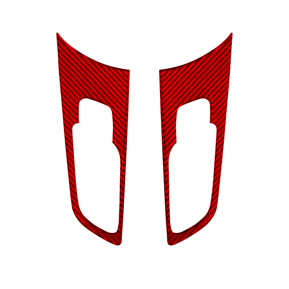 2X Red Carbon Fiber Front Door Handle Frame Cover Trim for Ford Ranger 2019-2022