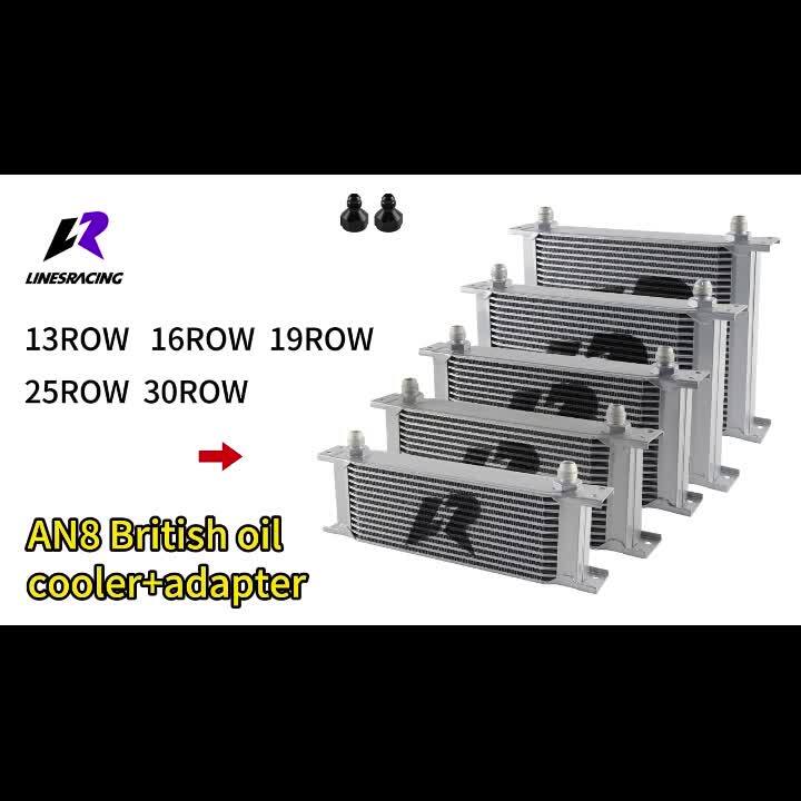 16Row AN8 Stacked Plate Oil Cooler 6AN Adapter Universal Aluminium Radiator