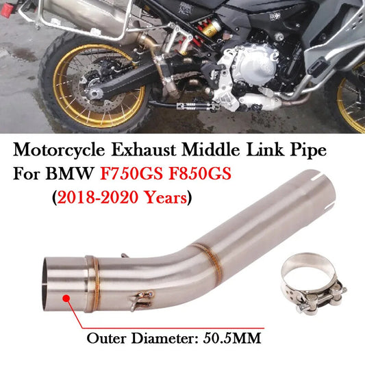 Slip On for BMW F750GS F850GS 2018-2020 Exhaust 51MM Muffler Escape Middle Link Pipe