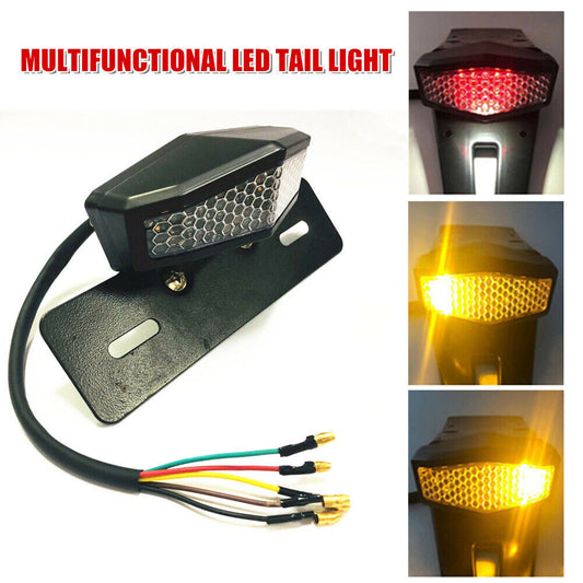 12V Motorcycle LED Turn Signal Brake Taillights, Coffee Racing License Plate Lights