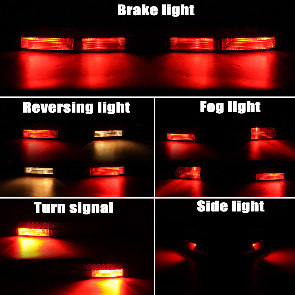 A pair of rear bumper lower taillight strips with 5 bulbs for Audi Q7 2016 - 2021