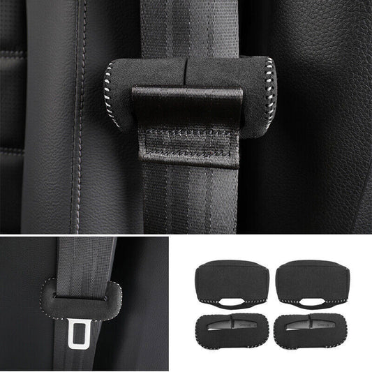 for Honda CRV CR-V 23-2024 Black Suede Leather for Seat Belt Adjustment Cover Trim