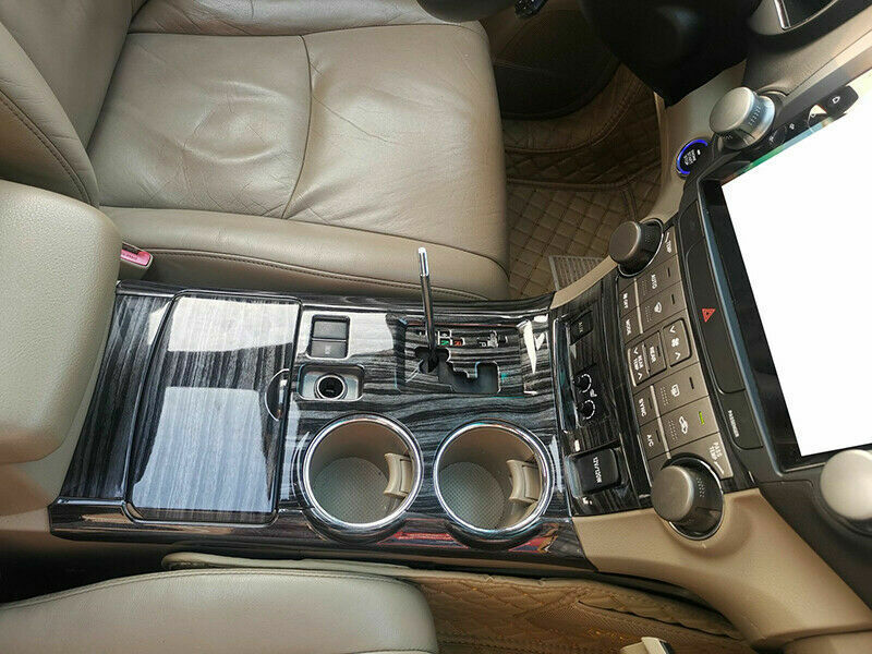 for Toyota Highlander 2008-13 Black Wood Grain Gear Shift Panel Frame Cover Trim