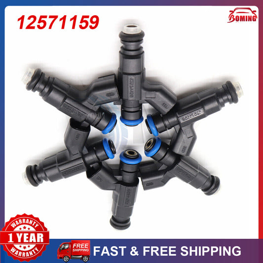 Set (6) 0280156131 Fuel Injectors 12571159 Fits For 04-08 for Cadillac for Buick 3.6L V6