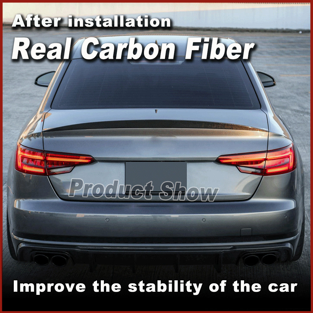 Fit for Audi A4 B9 B9.5 SLINE S4 2017-2024 REAL CARBON Rear Trunk Spoiler Wing