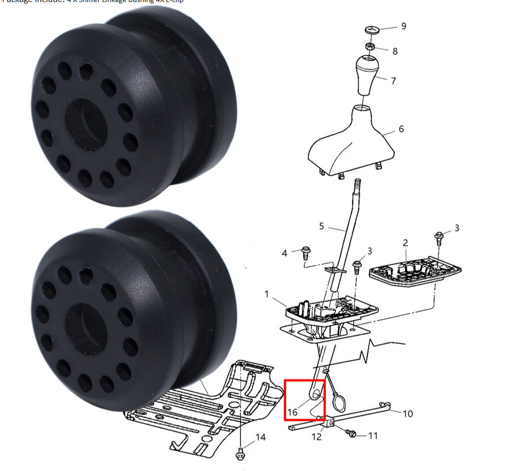 Fit for Dodge for RAM 3500 2014-2018 Transfer Case Control Shifter Linkage Bushings