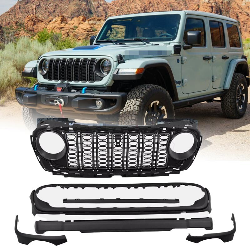 Front Grill Bumper Grille for Jeep for Wrangler JL 2018-2023 upgrade to 2024 JL