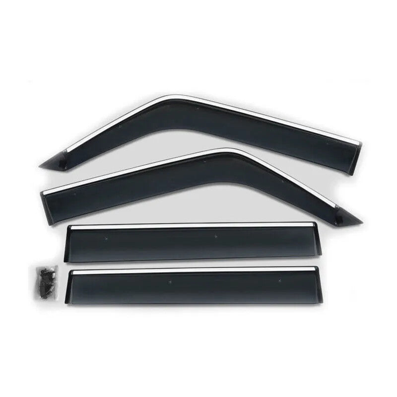 for Mitsubishi Pajero V31 V32 V33 Window Visor Deflector Black W/Chrome Trim 4x