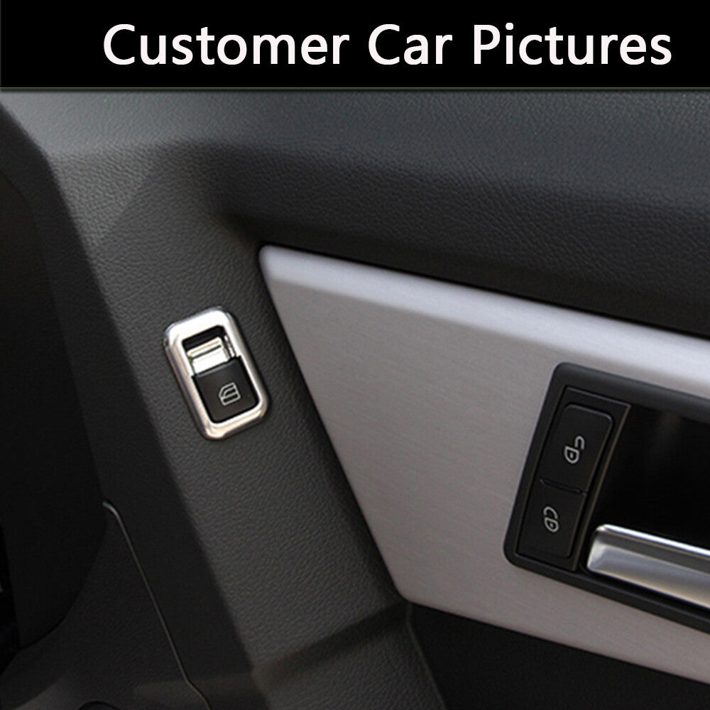 5PCS Silver ABS Window Lift Switch Button Frame Trim for Benz A B C E GLE GLA