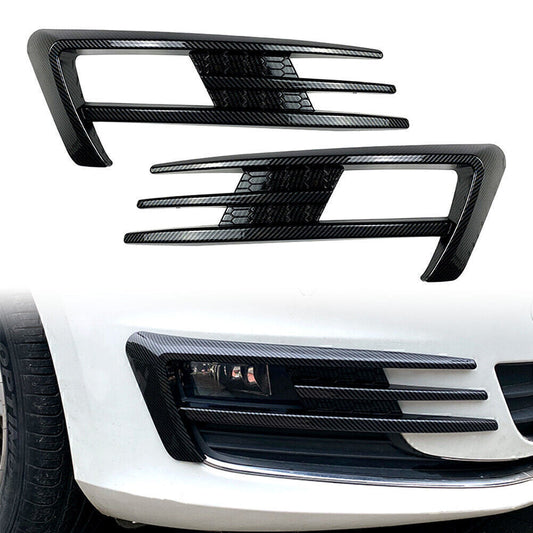 Carbon Fiber Fog Light Lamp Cover Bumper Grille Trim for VW for Golf 7 MK7 2013-2016