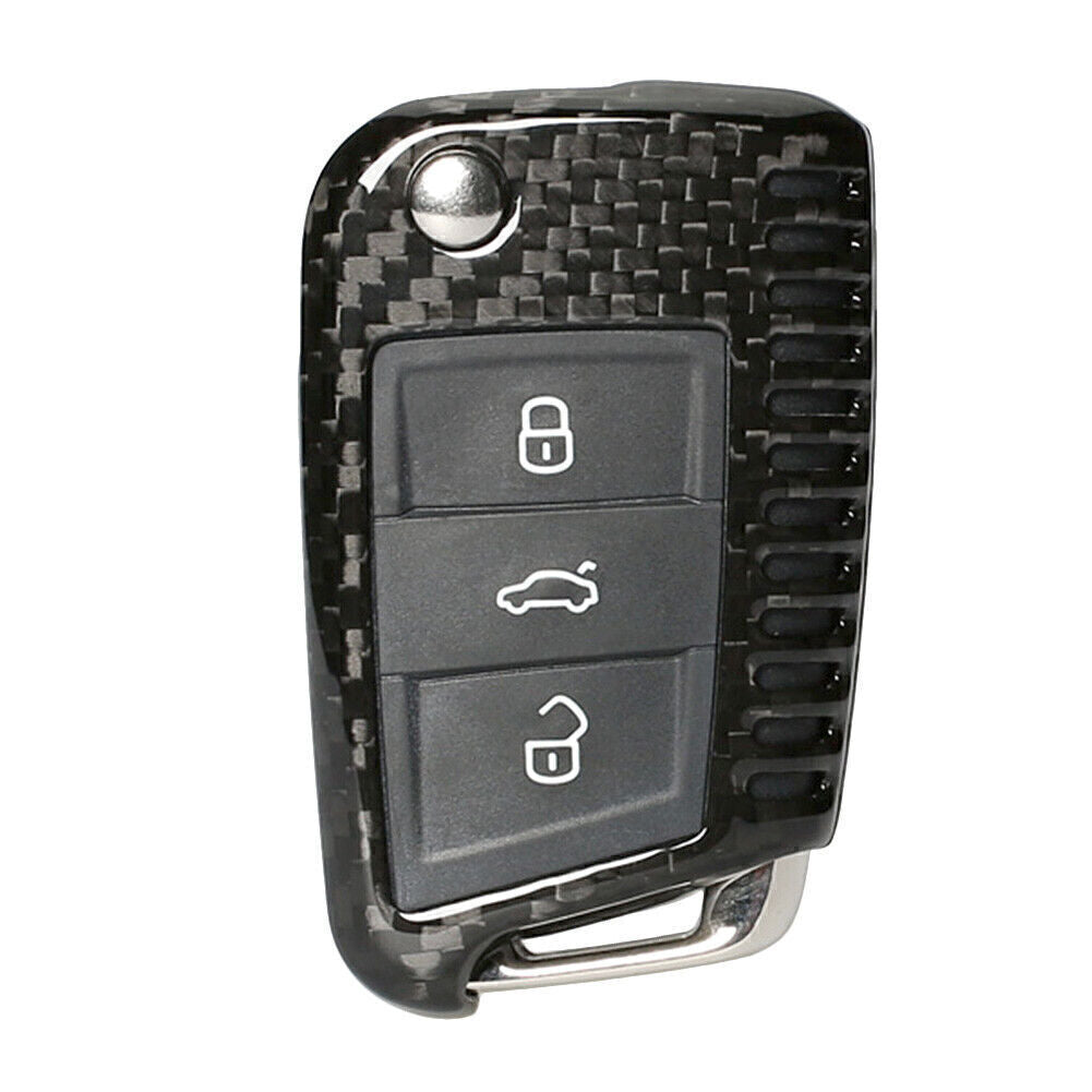 Car Remote Key Fob Case Guard Cover Protector Carbon Fiber Black Fit for Golf MK7
