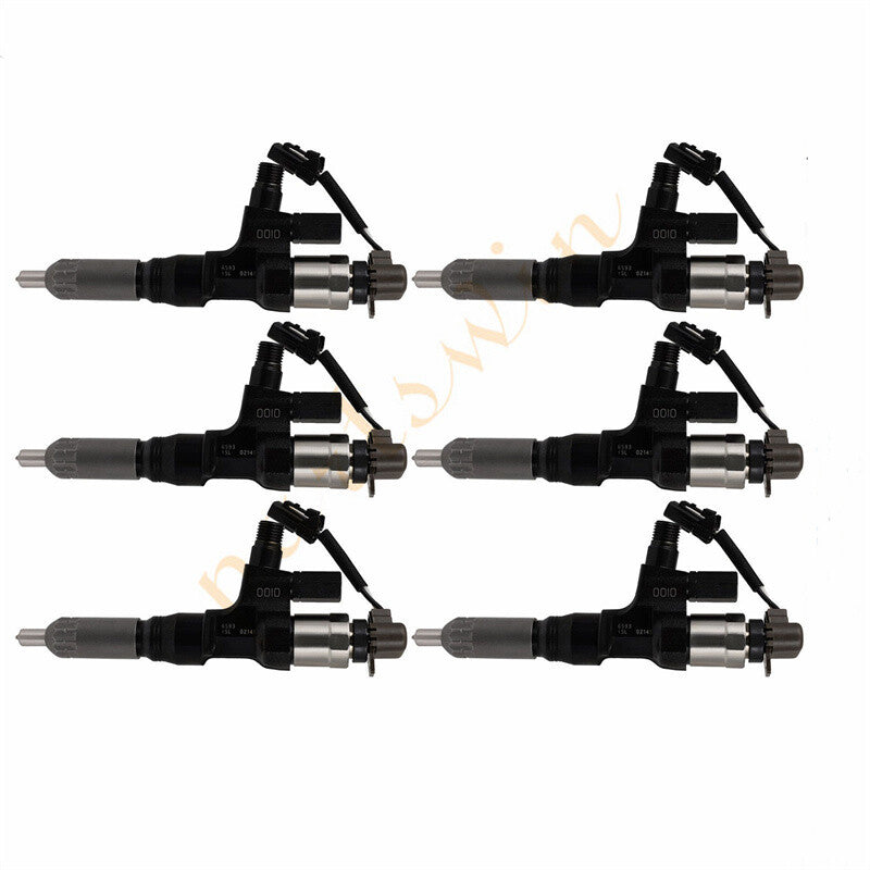 6-piece diesel injector pack suitable for Hino 3.8L, 4.7L, 5.0L, 6.5L, and 7.7L engines. 23670-E0010 095000-6593