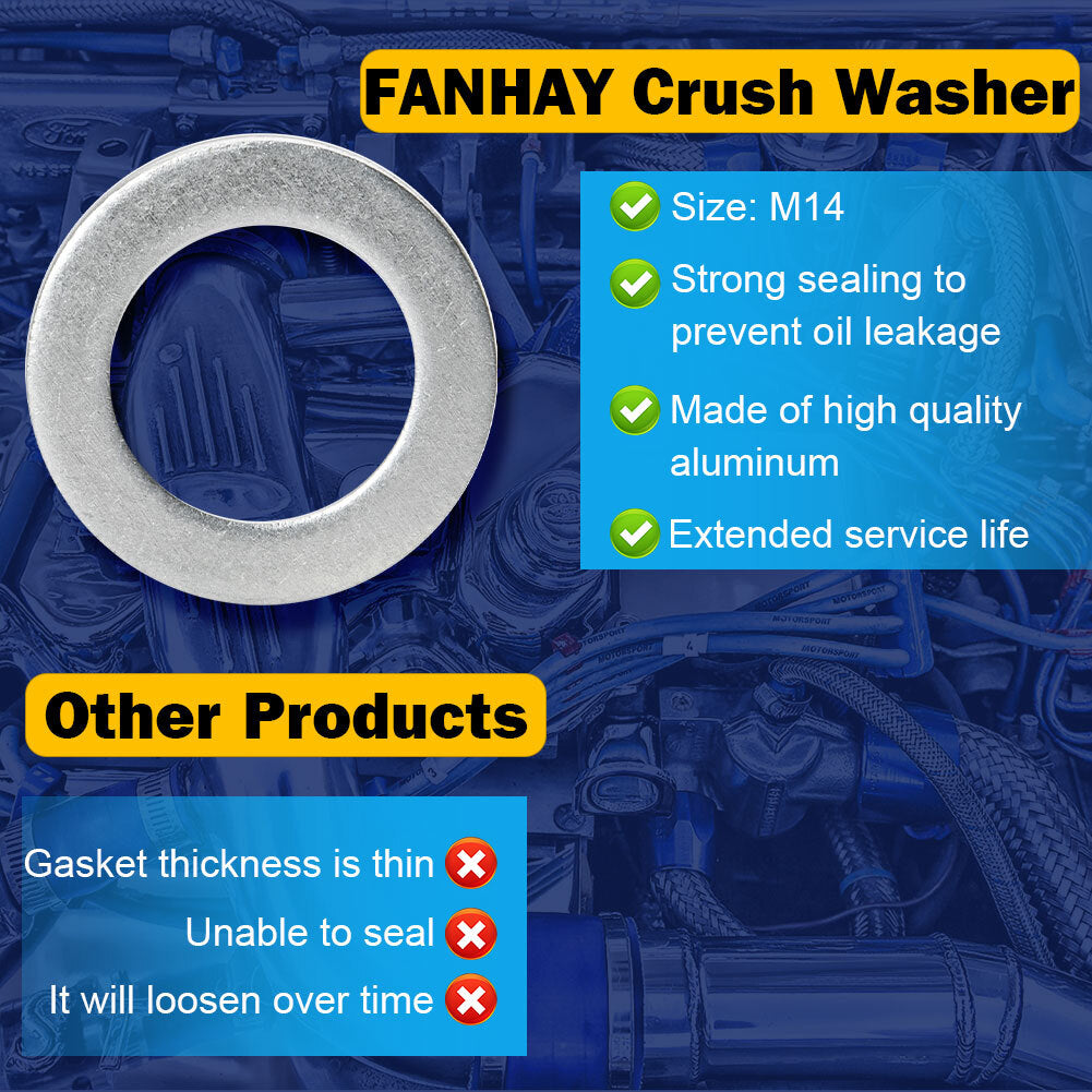 1000-piece pack of new aluminum oil crushing washers and drain plug washers suitable for Honda 94109-14000