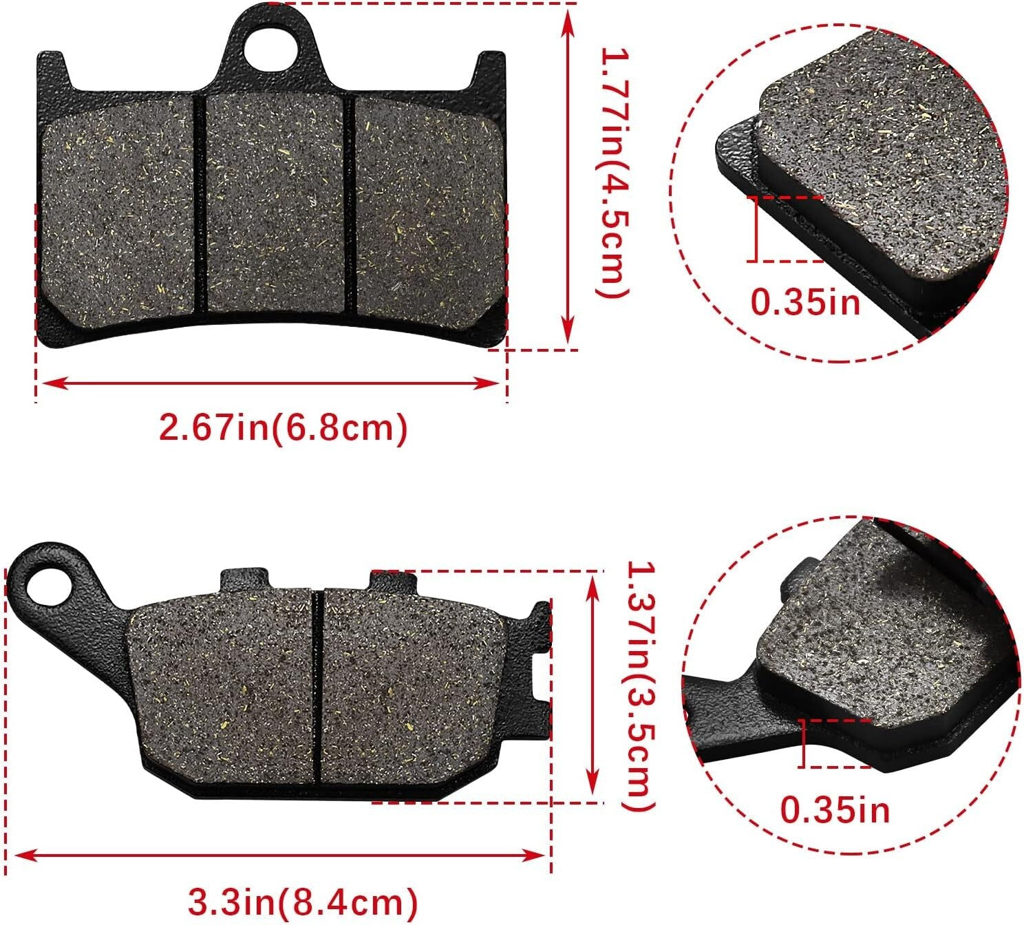 Brake Pads for Yamaha FZ1 FZ6 FZ8 YZF R1/R6/R6S 2003 2004 2005 2006 2007 YZF600R