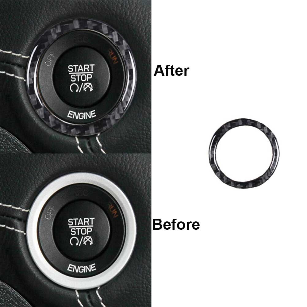 Carbon fiber interior engine button cover trim suitable for Chrysler 300 2015 - 2022