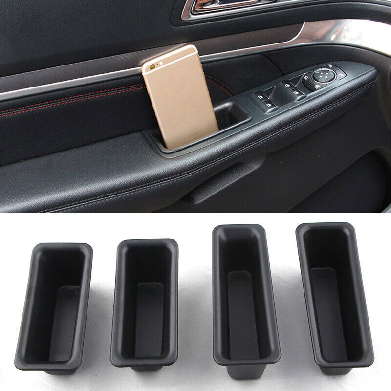 for Ford Explorer 2016-2019 ABS Inner Side Door Storage Box Organizer Holder 4Pc