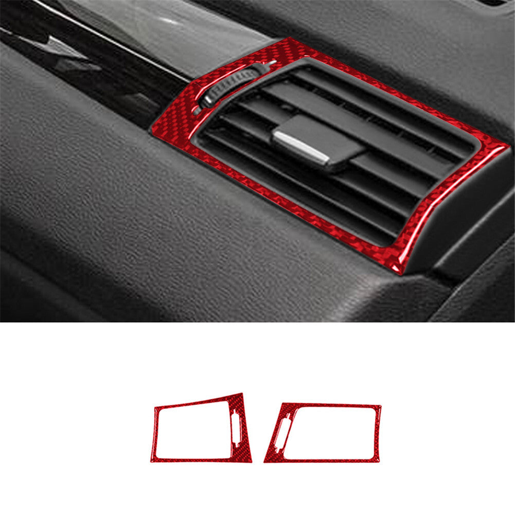 Red Carbon Fiber Air Condition Vent Frame Trim for BMW X3 F25 X4 F26 2011-2017