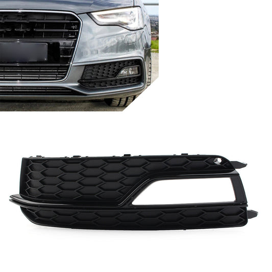 Left Bumper Black Honeycomb Fog Light Grille Cover for Audi A5 S5 2013-17