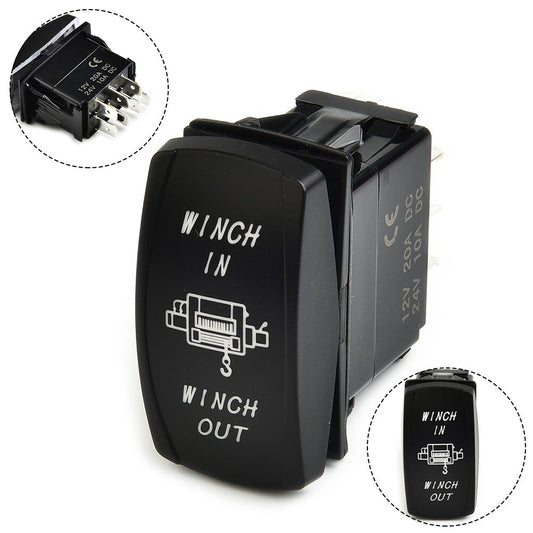 12V joystick toggle switch, blue LED winch, 7P in/out light, for cars, UTVs, and trucks.