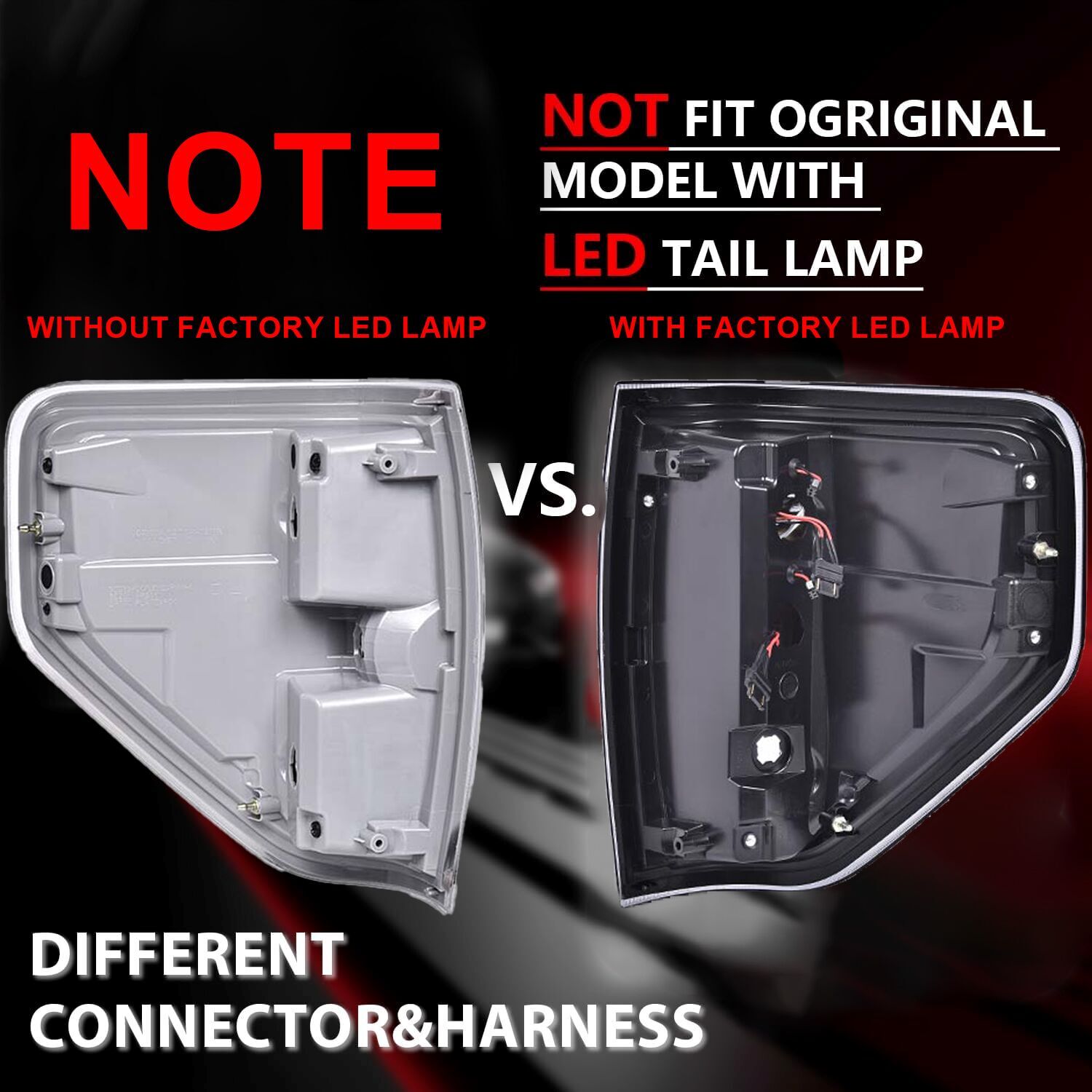 Suitable for 2009-2014 for Ford F-150 pickup chrome/clear rear taillight and brake light