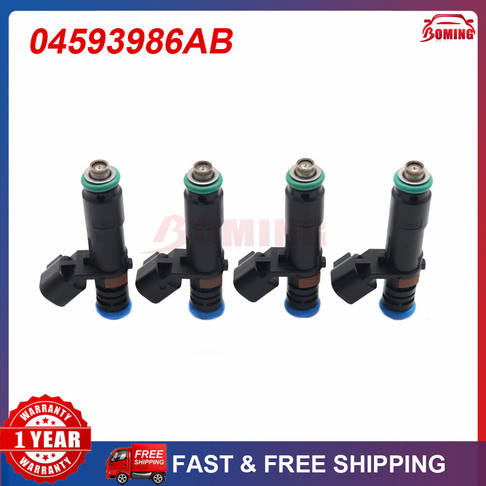 NEW 4X Fuel Injector 04593986AB for Chrysler 200 for Jeep Cherokee 2.4L 2014-2016