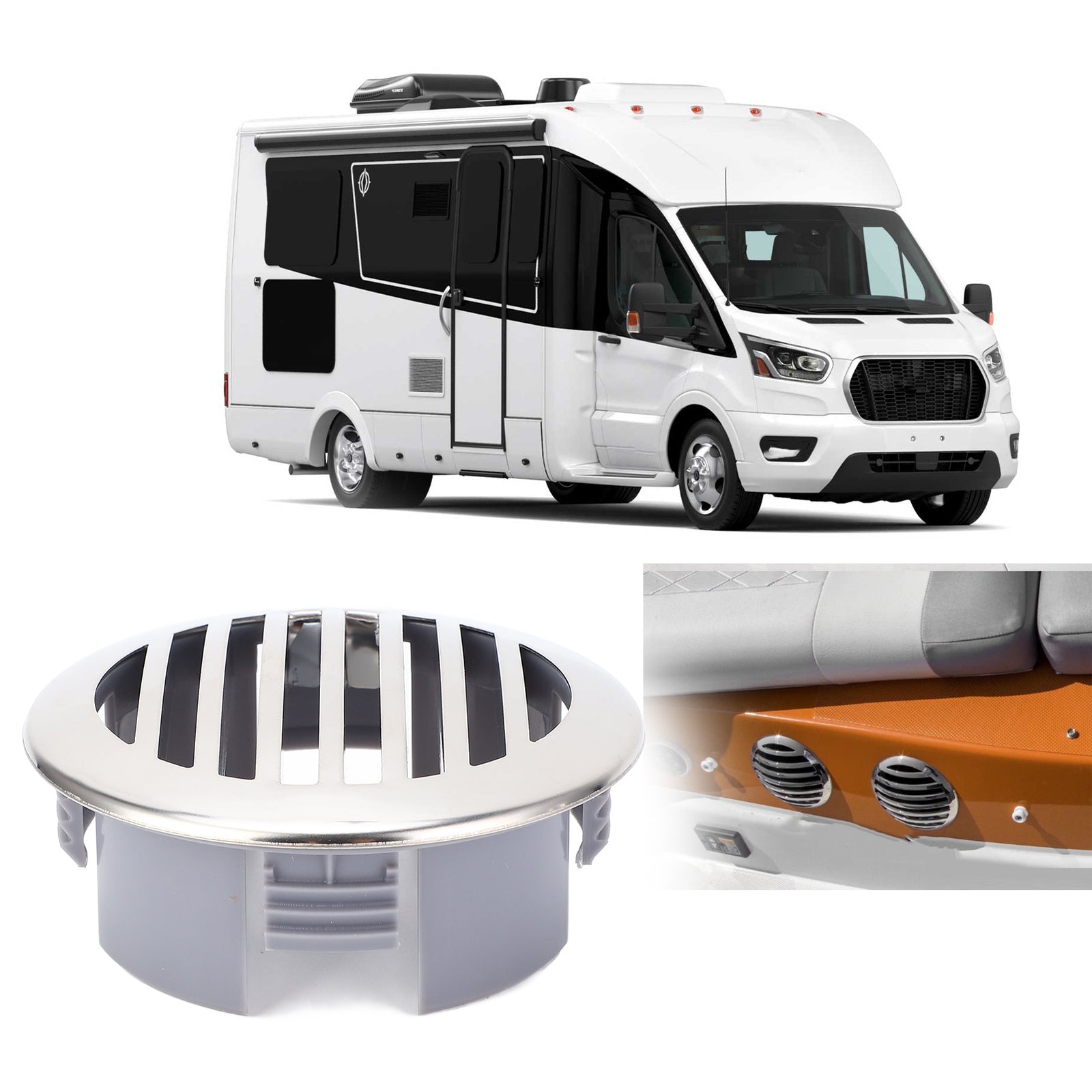 Round Air Vent Grill Circle Air Vent Cover Sturdy Rustproof For RV For