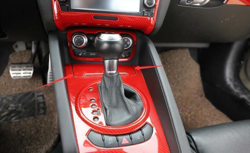 for Audi TT 08-14 Red Carbon Fiber Console Cigarette Lighter Storage Panel Trim