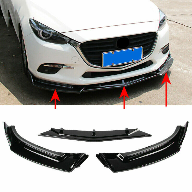 for Mazda 3 Axela 2014-18 Sedan Gloss Black Front Bumper Lip Chin Spoiler Cover