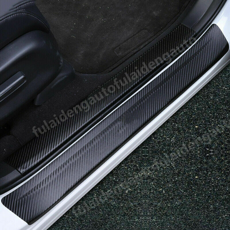 8P for Mazda 3 Axela 2019-2021 PU Car Door Sill Scuff Plate Protector Pad Cover