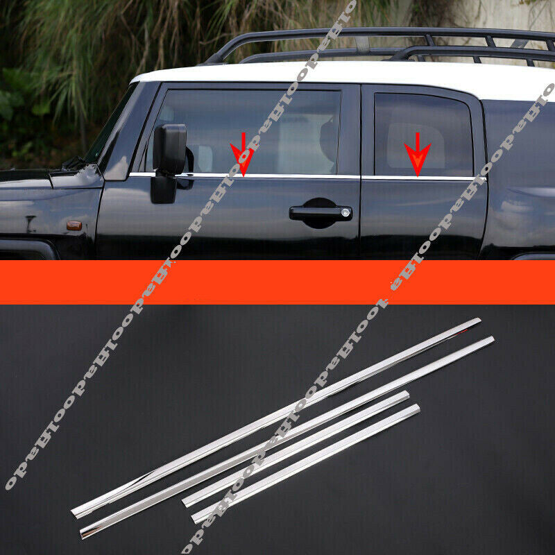 4Pcs for Toyota FJ Cruiser 2007-2021 Chrome Bottom Window Frame Sill Strip Cover
