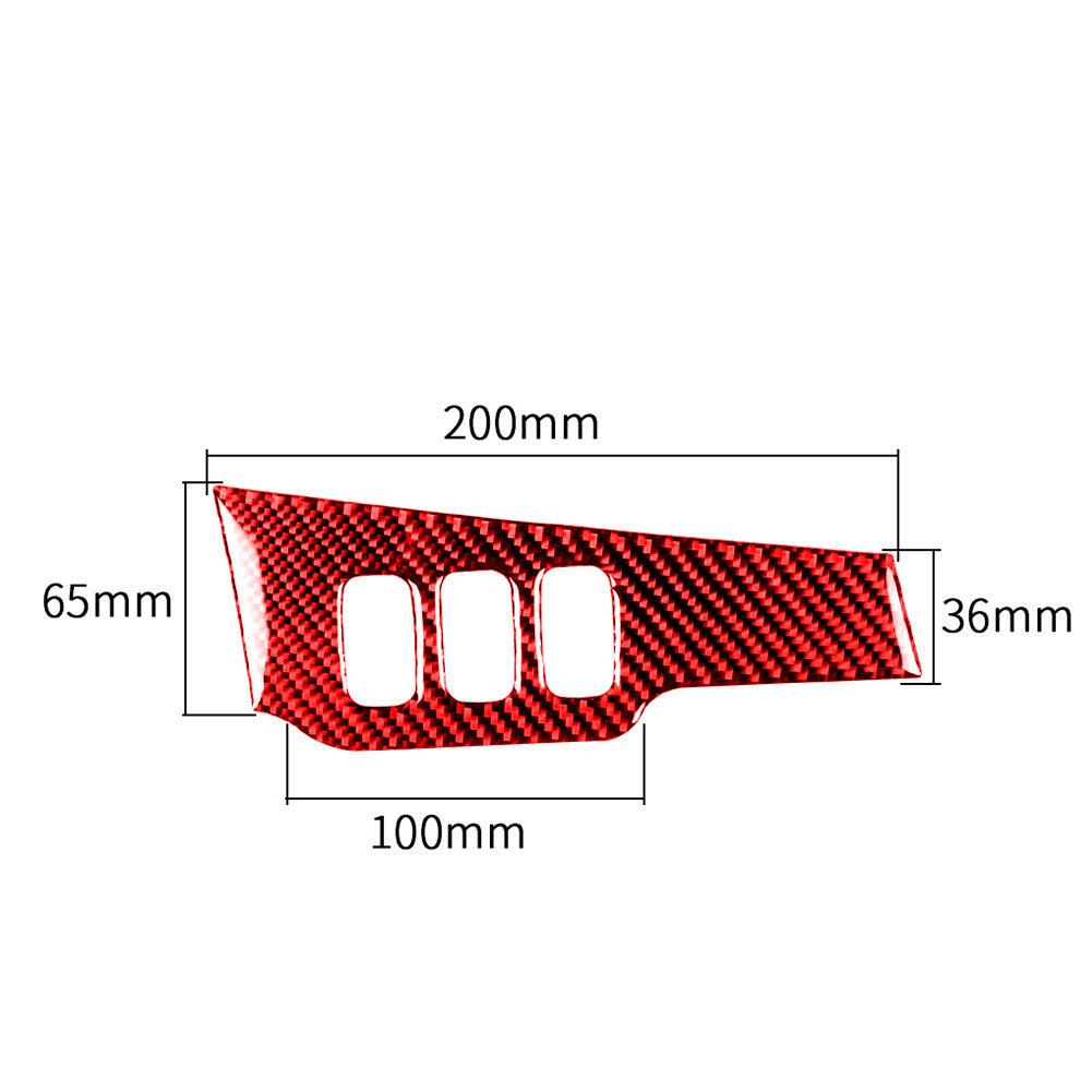 Red Carbon Fiber Light Control Panel Cover Trim for Mitsubishi Lancer 2008-2015
