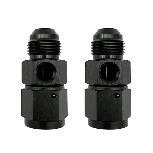 2 x 12AN Fuel Fitting Male to Female with 1/8 NPT Gauge Sensor Port Hose Adapter