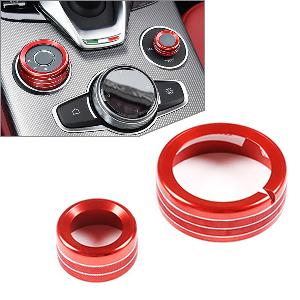 Central Control Multimedia Knob Ring Red for Alfa Romeo Giulia for Stelvio 2020-2021