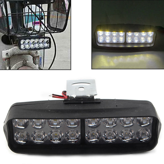 1X Motorcycle Headlight Spot Fog Light 16-LED Bulbs Headlamp for Car UTV ATV