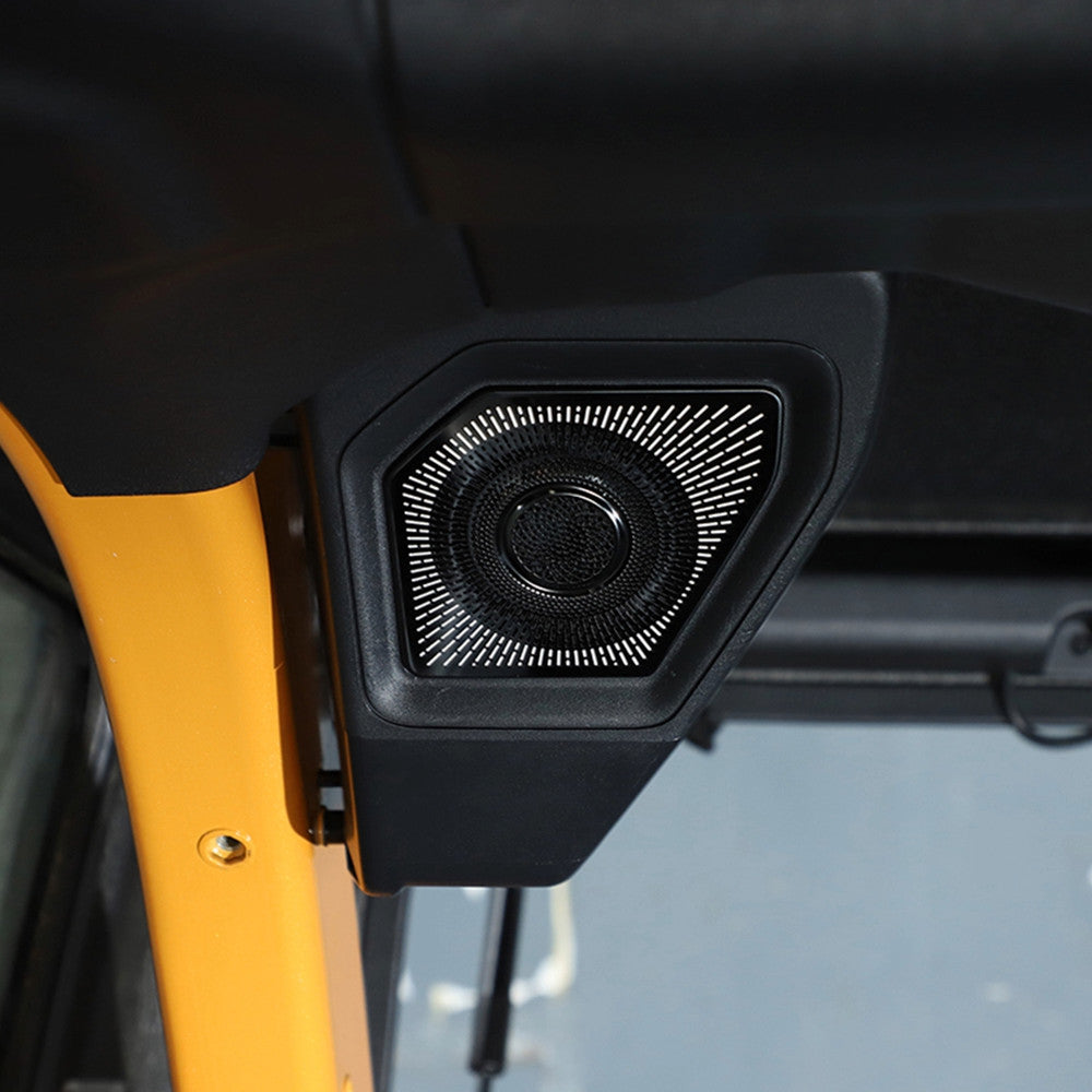 Black Rear Trunk Speaker Audio Frame Cover Trim for Ford Bronco 2021-2024 Tone