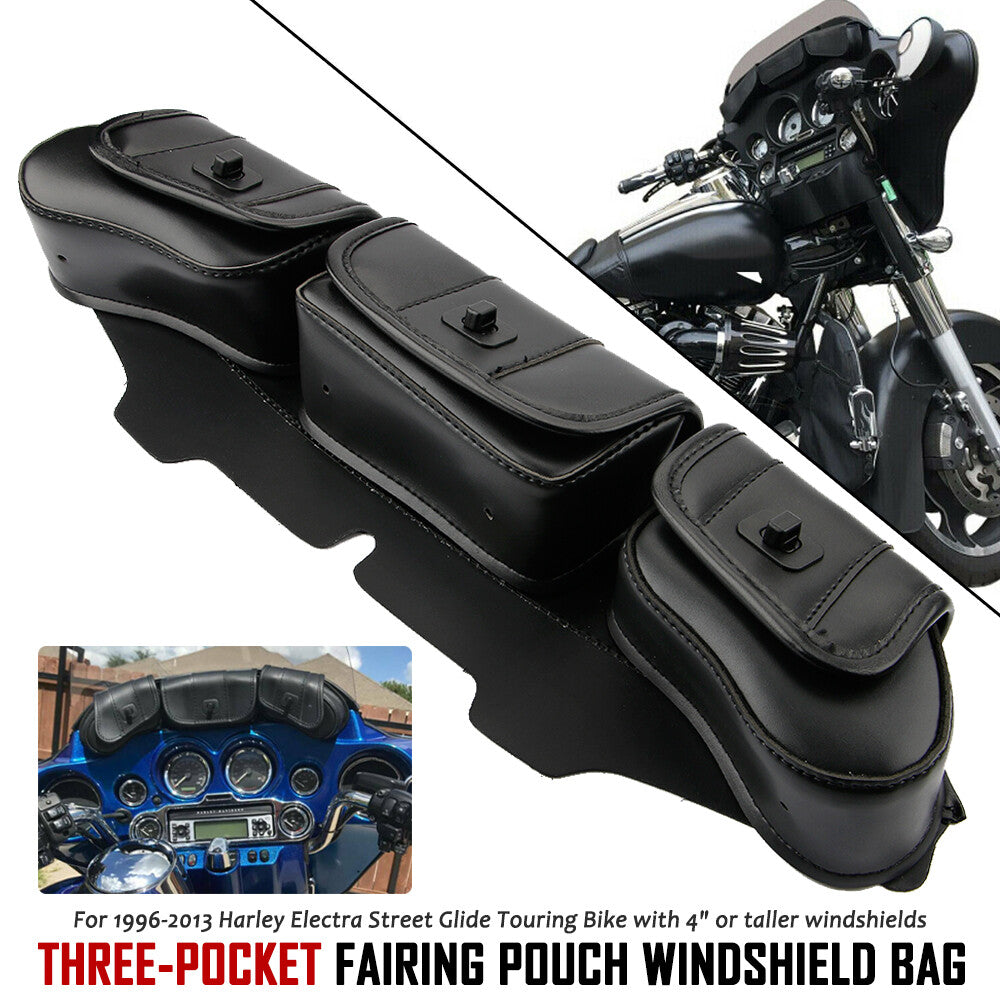 3-Pack Windshield Batwing Rectifier Bag for Harley Davidson Touring 96-2013