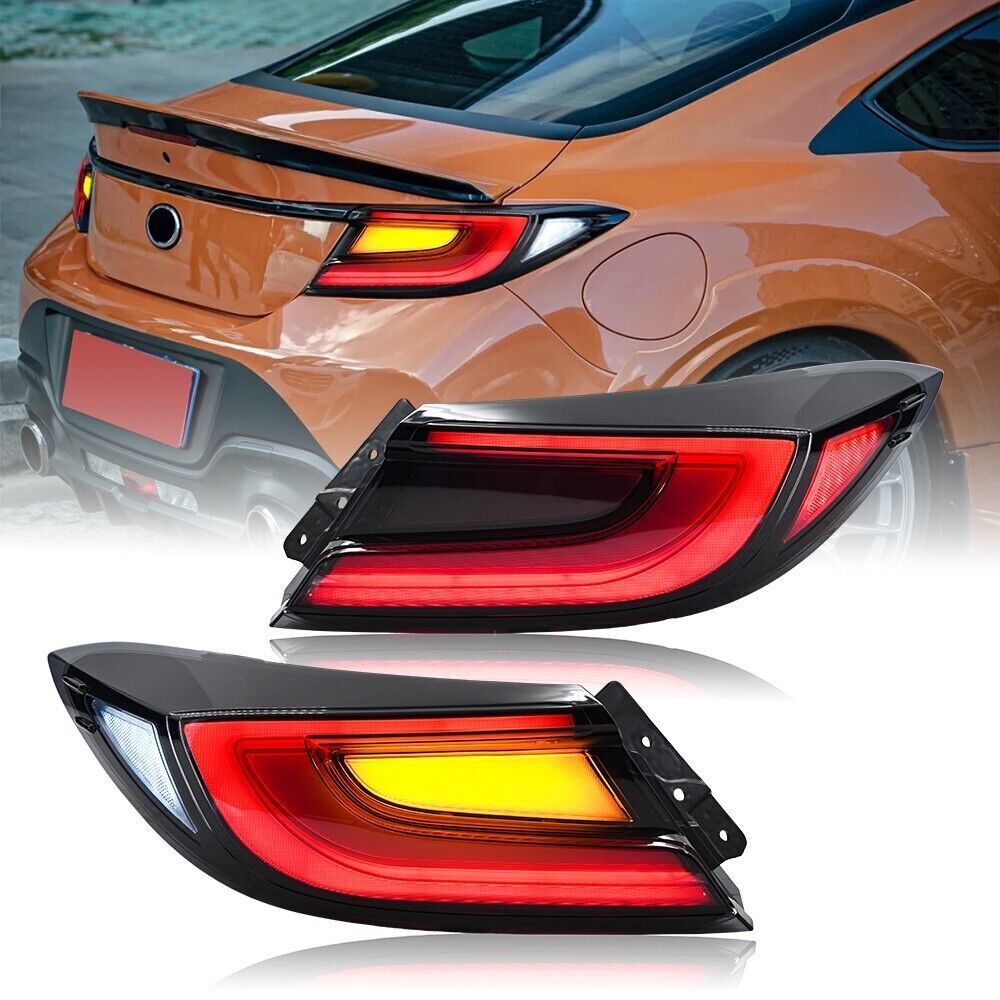 A pair of taillights and rear brake lights are available for 2021-2024 for Toyota GR86 and for Subaru BRZ.