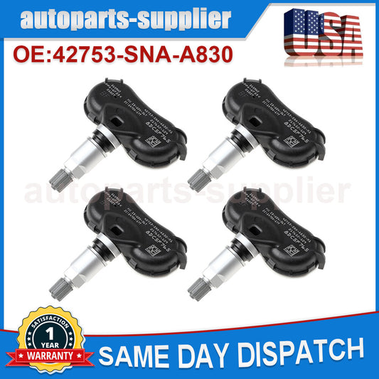Kit (4) Tire Pressure Sensor (TPMS) for Honda CR-Z Insight Odyssey Element for Civic