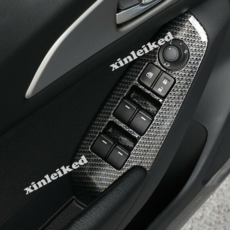 Carbon Fiber Window Glass Switch Control Cover Trims for Mazda 3 Axela 2017-2018