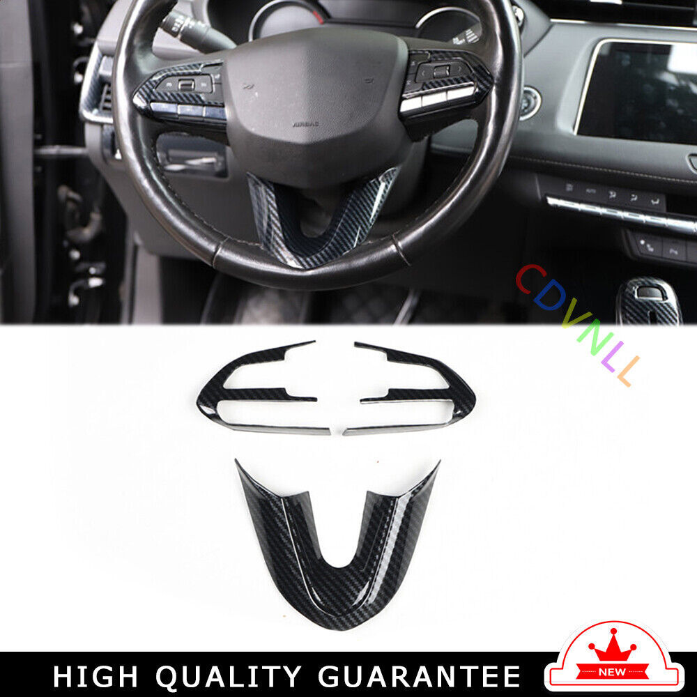 Steering Wheel Button Frame Trim 3PCS for Cadillac XT4 18-23 Black Carbon Fiber