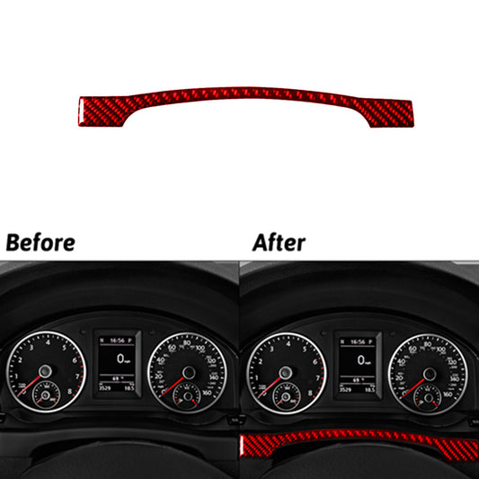 Red Carbon Fiber Below Speedometer Trim Cover for Volkswagen for Tiguan 2013-2017