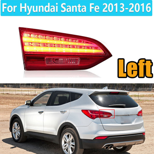 Left inner LED taillight for Hyundai Santa Fe 2013-2016 brake light and turn signal.