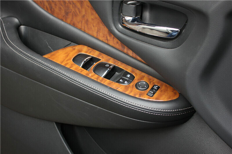 Glass Window Lifting Lock Panel Trim for Nissan Murano 2015-21 Peach Wood Grain