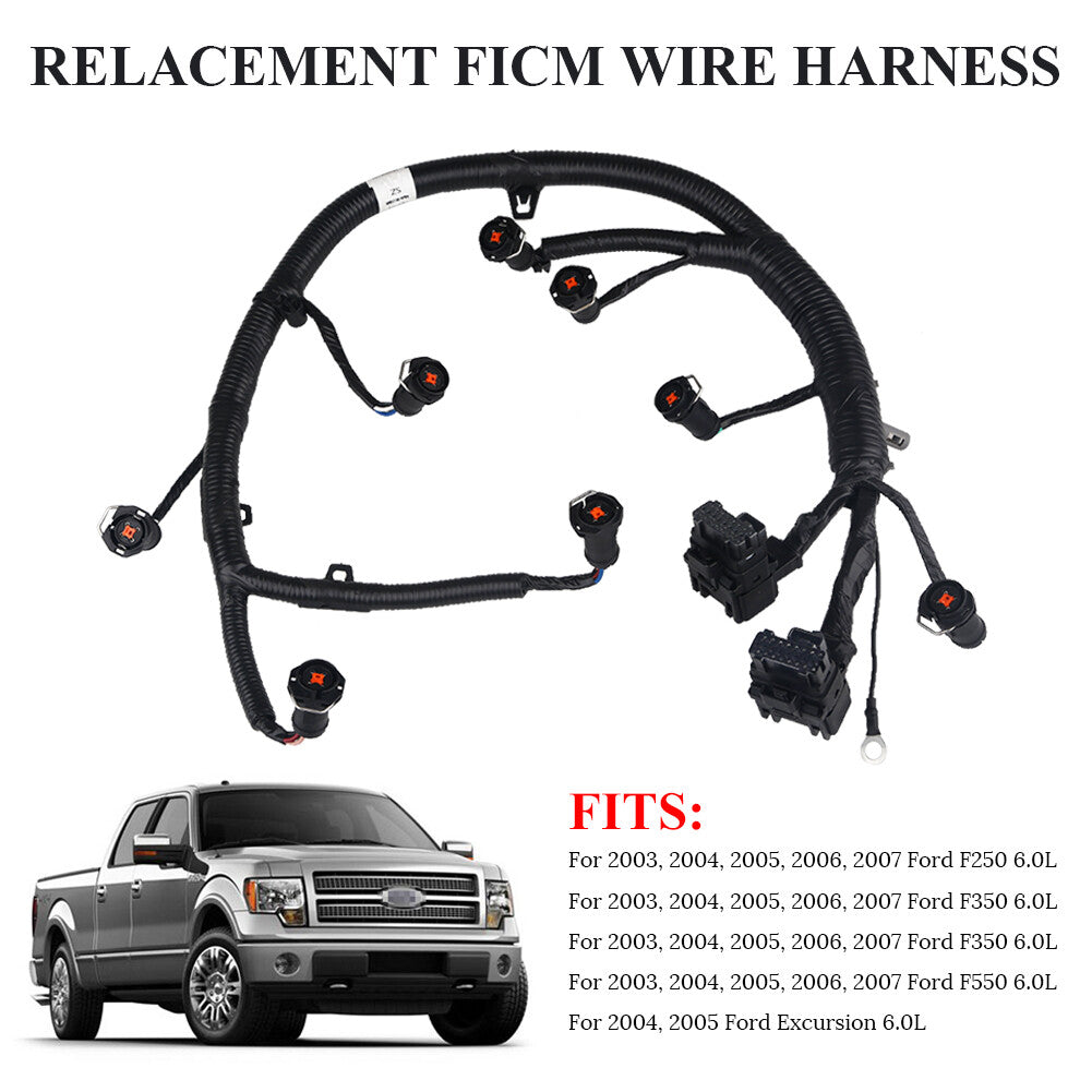 FICM Fuel Injector Complete Wire Harness Fit for Ford 6.0L Diesel