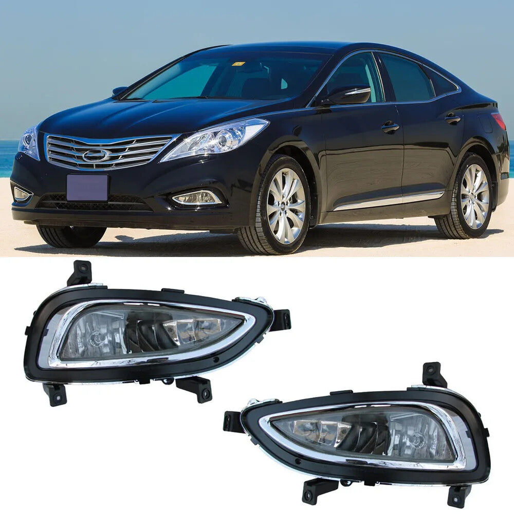 2Pcs Front Bumper Fog Lamp Daytime Running Light for Hyundai Azera 2011-2014