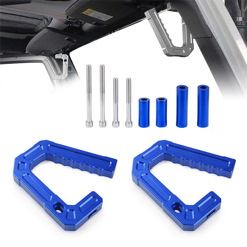 Blue front and rear aluminum grip handles. Suitable for 2007-2018 JK for Jeep Wranglers.