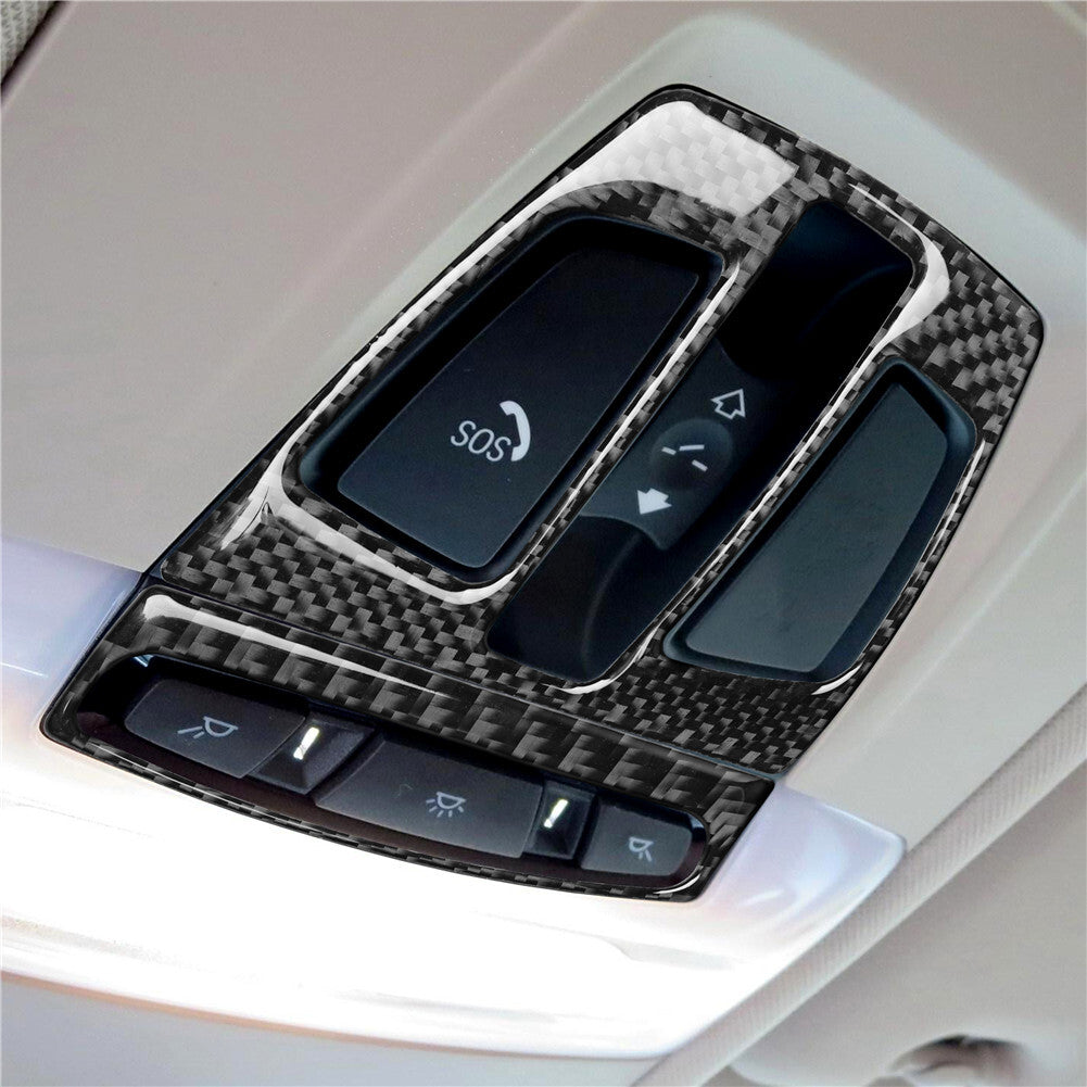Carbon fiber reading light frame trim for BMW 1 Series F20 2012-2017