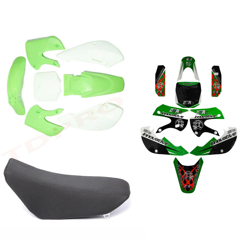 Plastics Fender Decal Sticker Kit for Seat KLX110 KX65 Pit Dirt Bike 110cc 125cc 140