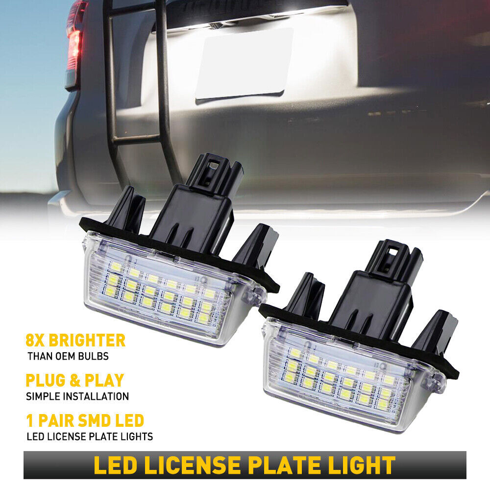2X 18SMD Rear LED License Plate Light Lamp for Toyota for Camry Yaris for Avalon Prius C