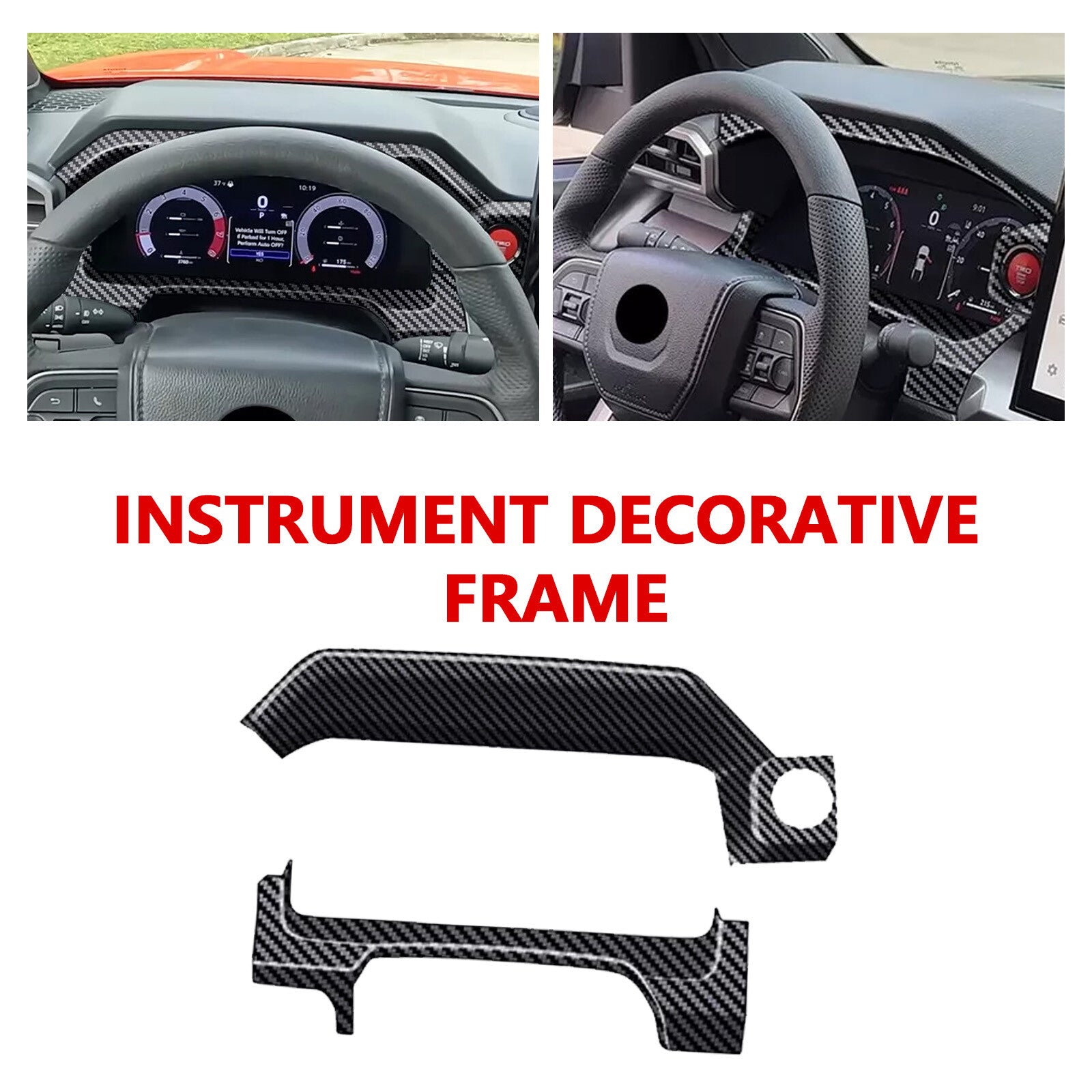 2PCS Carbon Fiber Pattern Gauge Cluster Cover Trim for Toyota Tacoma 2024